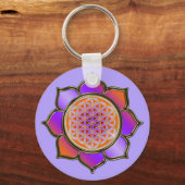 Blume des lebens Lotus - violet sinaasappel / viol Sleutelhanger (Voorkant)