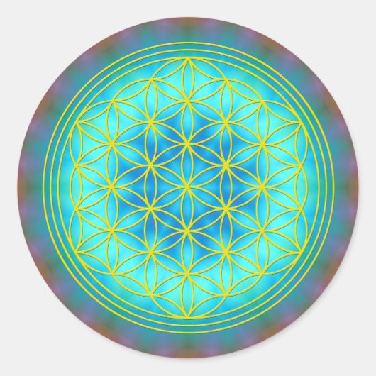 Blume des Lebens Motiv 11 Ronde Sticker (Voorkant)