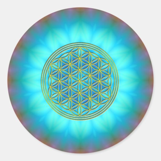 Blume des Lebens Motiv 11 Ronde Sticker (Voorkant)