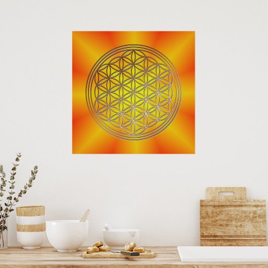 Blume des Lebens Motiv 5 Poster (Keuken)