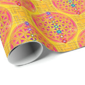 Blume des Lebens - nahtlos - gold Cadeaupapier (Rol Hoek)