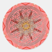 Blume des Lebens Ronde Sticker (Voorkant)
