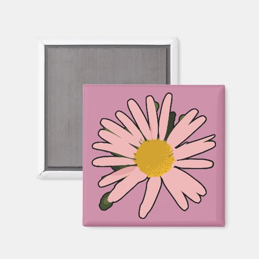Blume Pink Blühte Magneet (Voorkant / Achterkant)