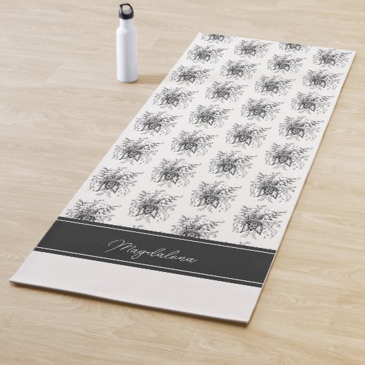 Blume Tangle Art, gezeichnet -  Yogamat (In situ)