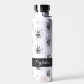 Blume Zen Art, gezeichnet schwarz-weiß - Waterfles (Links)