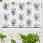 Blume Zen Art, handgezeichnet abstract - Theedoek (Gevouwen)