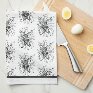 Blume Zen Art, handgezeichnet abstract - Theedoek