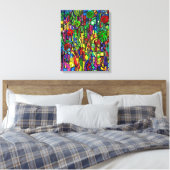 Blumen-Baum im Häusermeer. Canvas Afdruk (Insitu (Slaapkamer))