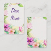 Blumen Halbkranz Aquarellzeichnung Visitekaartje (Voorkant / Achterkant)