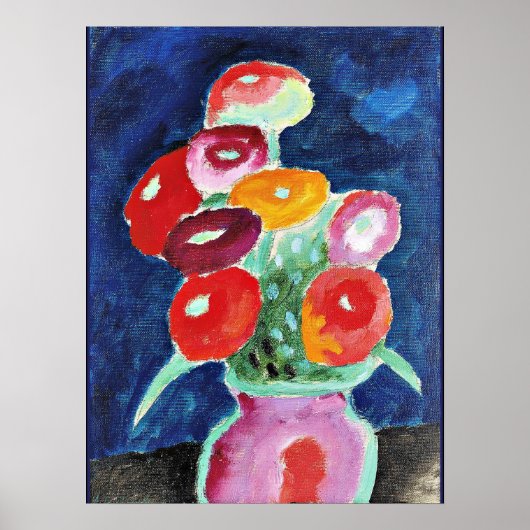 Blumen in Einer Vase, schilderij van Alexi Jawlens Poster (Voorkant)