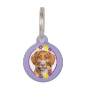 Blumen lila gelb | lila Hundemarke Huisdierpenning (Voorkant)