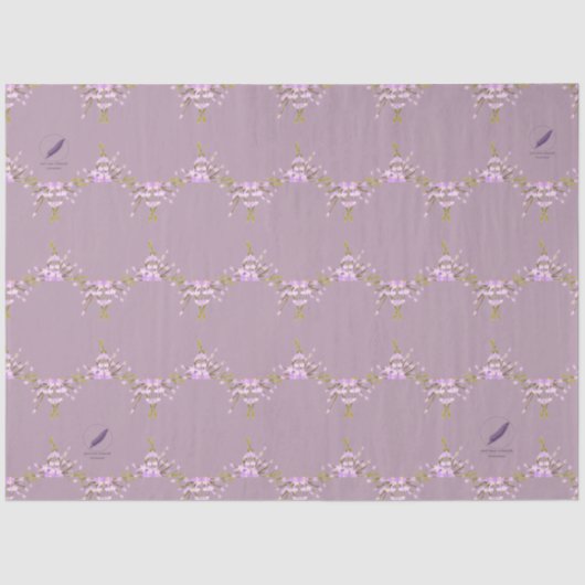 Blumen mauve Mel Mae Schmidt Stationery Tissuepapier (Voorkant)