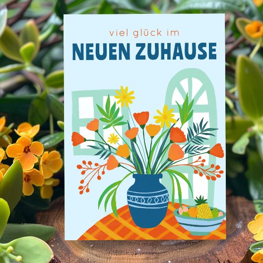 Blumen Neuen Haus ZUHAUSE herzlichen Glückwunsch Kaart