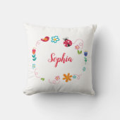 Blumen Vogel Käfer | personalisierbares Kissen Kussen (Voorkant)