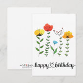 Blumen zum Geburtstag Happy Birthday (Voorkant / Achterkant)