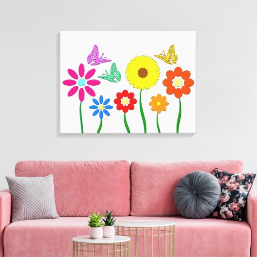 Blumenbild Canvas Afdruk (Insitu (Woonkamer))