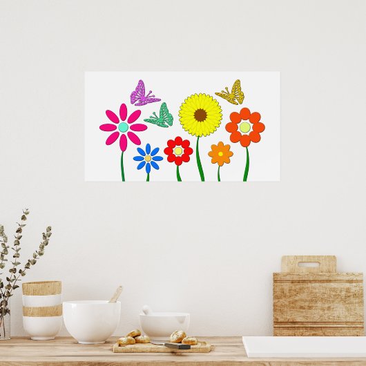 Blumenbild Poster (Keuken)