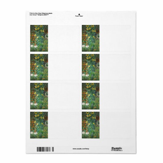 Blumengarten Sunflower Garden Etiket (Full Sheet)