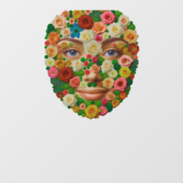 Blumengesicht (Form für WC-Deckel zum aufkleben!) Raamsticker