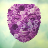 Blumengesicht Lila (auch WC-Deckel zum aufkleben)  Raamsticker (Vel 3)