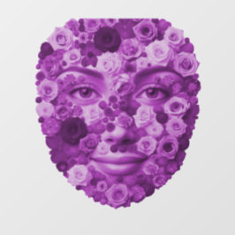 Blumengesicht Lila (auch WC-Deckel zum aufkleben)  Raamsticker