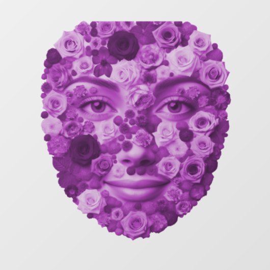 Blumengesicht Lila (auch WC-Deckel zum aufkleben)  Raamsticker (Vel)