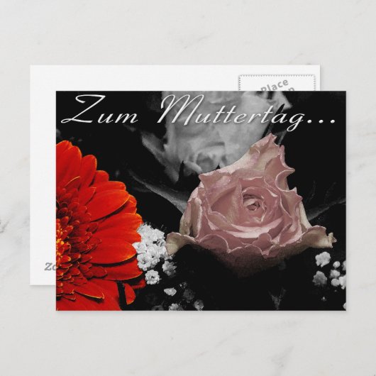 Blumenkarte zum Muttertag Briefkaart (Voorkant / Achterkant)