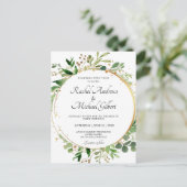 Blumenkreislauf Grünes Gold Hochzeit Einladung Briefkaart (Staand voorkant)