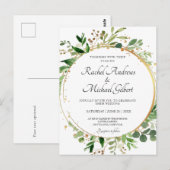 Blumenkreislauf Grünes Gold Hochzeit Einladung Briefkaart (Voorkant / Achterkant)