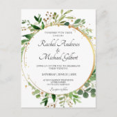 Blumenkreislauf Grünes Gold Hochzeit Einladung Briefkaart (Voorkant)