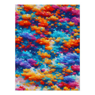 blumenkunst regnerische leuchtende farben kunst perfect poster