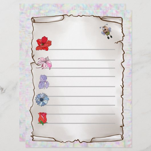 Blumenmerkblatt Briefhoofd (Voorkant / Achterkant)