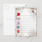 Blumenmerkblatt postkarte briefkaart (Voorkant / Achterkant)