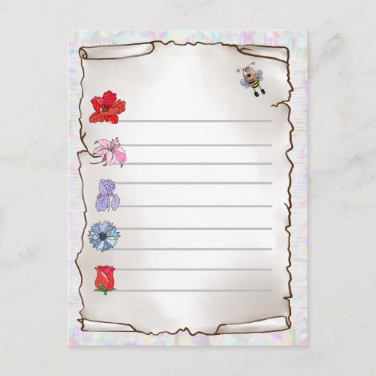 Blumenmerkblatt postkarte briefkaart (Voorkant)