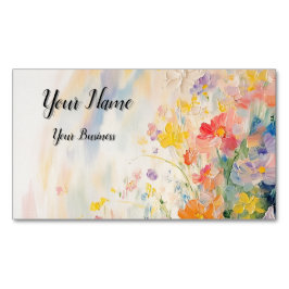 Blumenmotiv in Ölfarben Magnetisch Visitekaartje