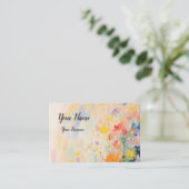 Blumenmotiv in Ölfarben Visitekaartje (Staand voorkant)