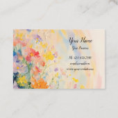 Blumenmotiv in Ölfarben Visitekaartje (Achterkant)