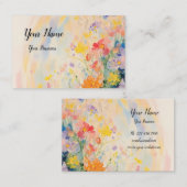 Blumenmotiv in Ölfarben Visitekaartje (Voorkant / Achterkant)