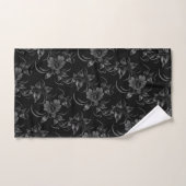 Blumenmuster auf schwarzem Hintergrund Handdoek (Handdoek)