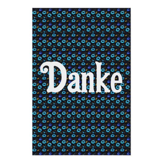 Blumenmuster blaue Blüten Perfect Poster (Voorkant)