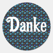 Blumenmuster blaue Blüten Ronde Sticker (Voorkant)