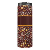 Blumenmuster braun orange thermosbeker (Achterkant)