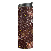 Blumenmuster braun thermosbeker (Gedraaid links)