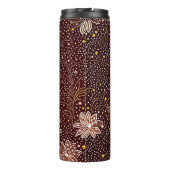Blumenmuster braun thermosbeker (Achterkant)