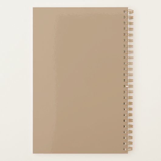 Blumenmuster, Mocha mousse Farbe. Planner (Achterkant)