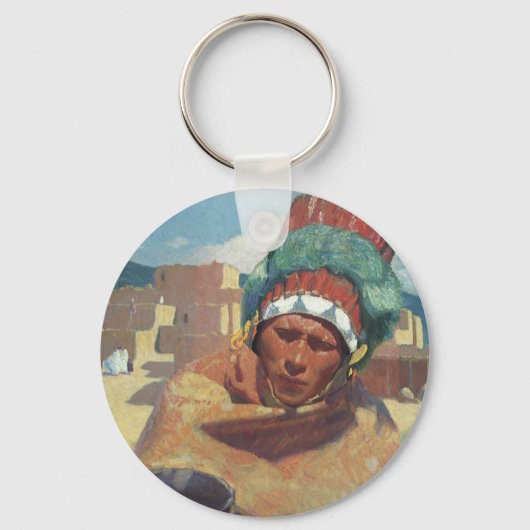 Blumenschein, Portret van Native American Indian u Sleutelhanger (Voorkant)