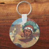 Blumenschein, Portret van Native American Indian u Sleutelhanger (Voorkant)