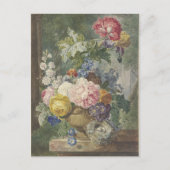 Blumenstrauß in einer vaas mit vogelnest briefkaart (Voorkant)