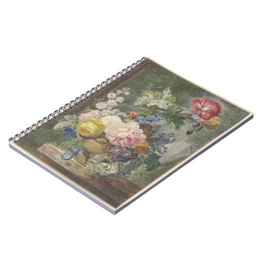 Blumenstrauß in einer vaas mit vogelnest notitieboek (Linkerzijde)