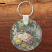 Blumenstrauß in einer vaas mit vogelnest sleutelhanger (Achterkant)